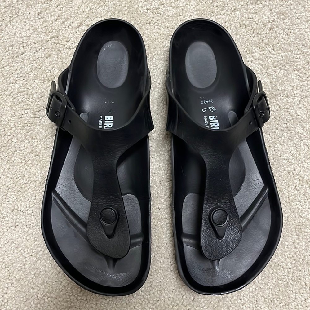 Birkenstock Gizeh EVA Sandals Womens Size 38 US 8 or 8.5 Regular Width Black